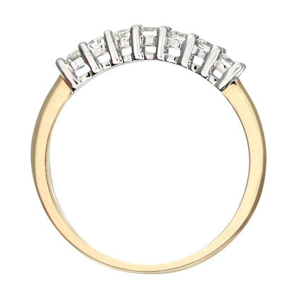9ct Gold  1/3ct Diamond 7 Stone Claw Set Half Eternity Ring 2mm - PR0AXL3644Y