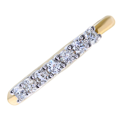 18ct Gold  1/3ct Diamond 7 Stone Claw Set Half Eternity Ring 2mm - PR0AXL3644Y18HSI