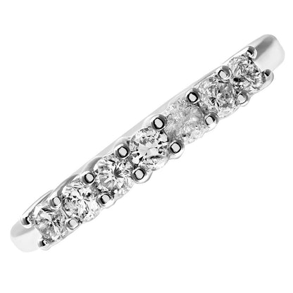 18ct White Gold  1/2ct Diamond 7 Stone Claw Set Eternity Ring 2mm - PR0AXL3645W18JPK