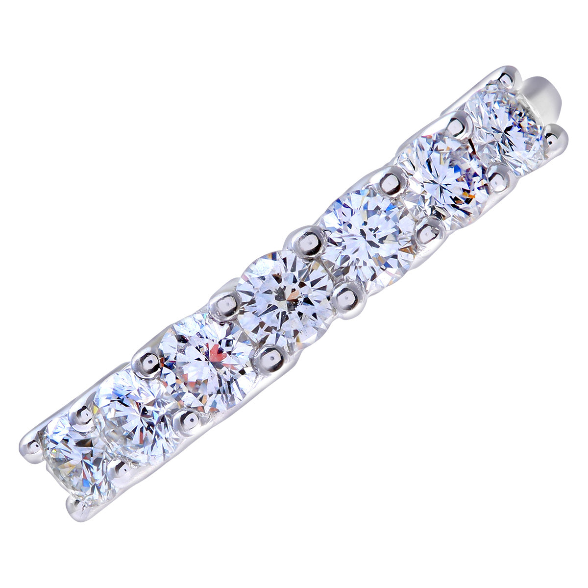 Platinum  3/4ct Diamond 7 Stone Claw Set Half Eternity Ring 2.5mm - PR0AXL3646PTHSI