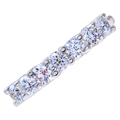 Platinum  3/4ct Diamond 7 Stone Claw Set Half Eternity Ring 2.5mm - PR0AXL3646PTJPK