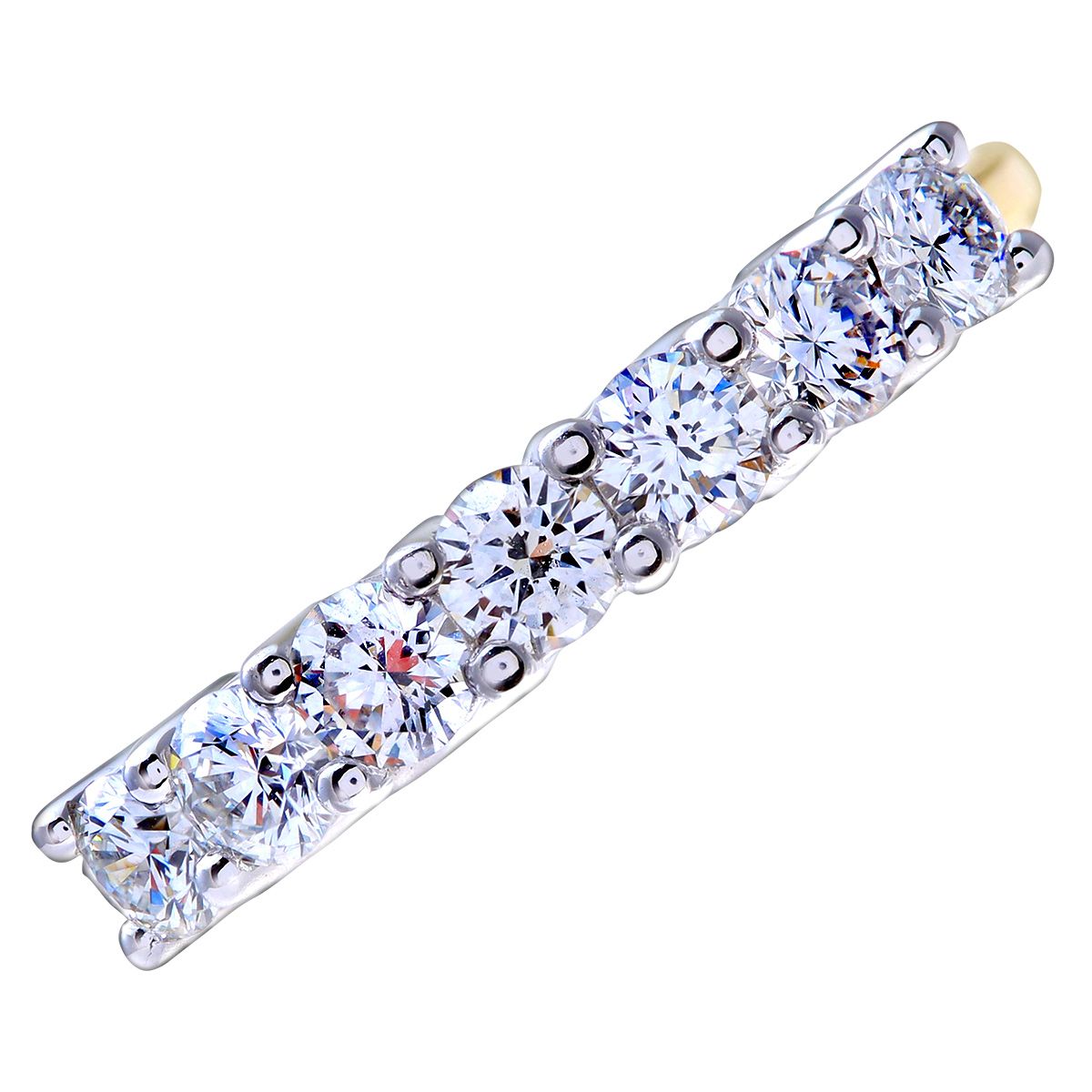 18ct Gold  3/4ct Diamond 7 Stone Claw Set Half Eternity Ring 2.5mm - PR0AXL3646Y18HSI