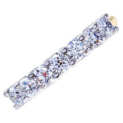 18ct Gold  3/4ct Diamond 7 Stone Claw Set Half Eternity Ring 2.5mm - PR0AXL3646Y18HSI