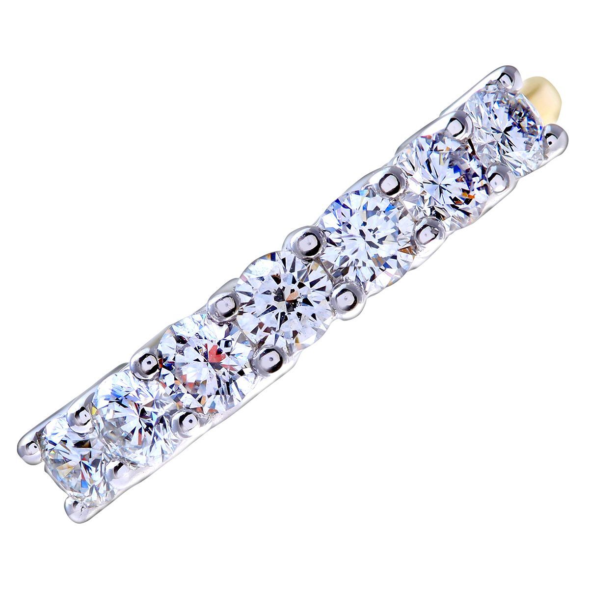 18ct Gold  3/4ct Diamond 7 Stone Claw Set Half Eternity Ring 2.5mm - PR0AXL3646Y18HSI