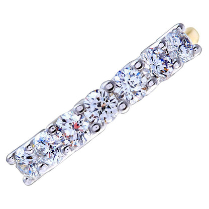 18ct Gold  3/4ct Diamond 7 Stone Claw Set Half Eternity Ring 2.5mm - PR0AXL3646Y18HSI