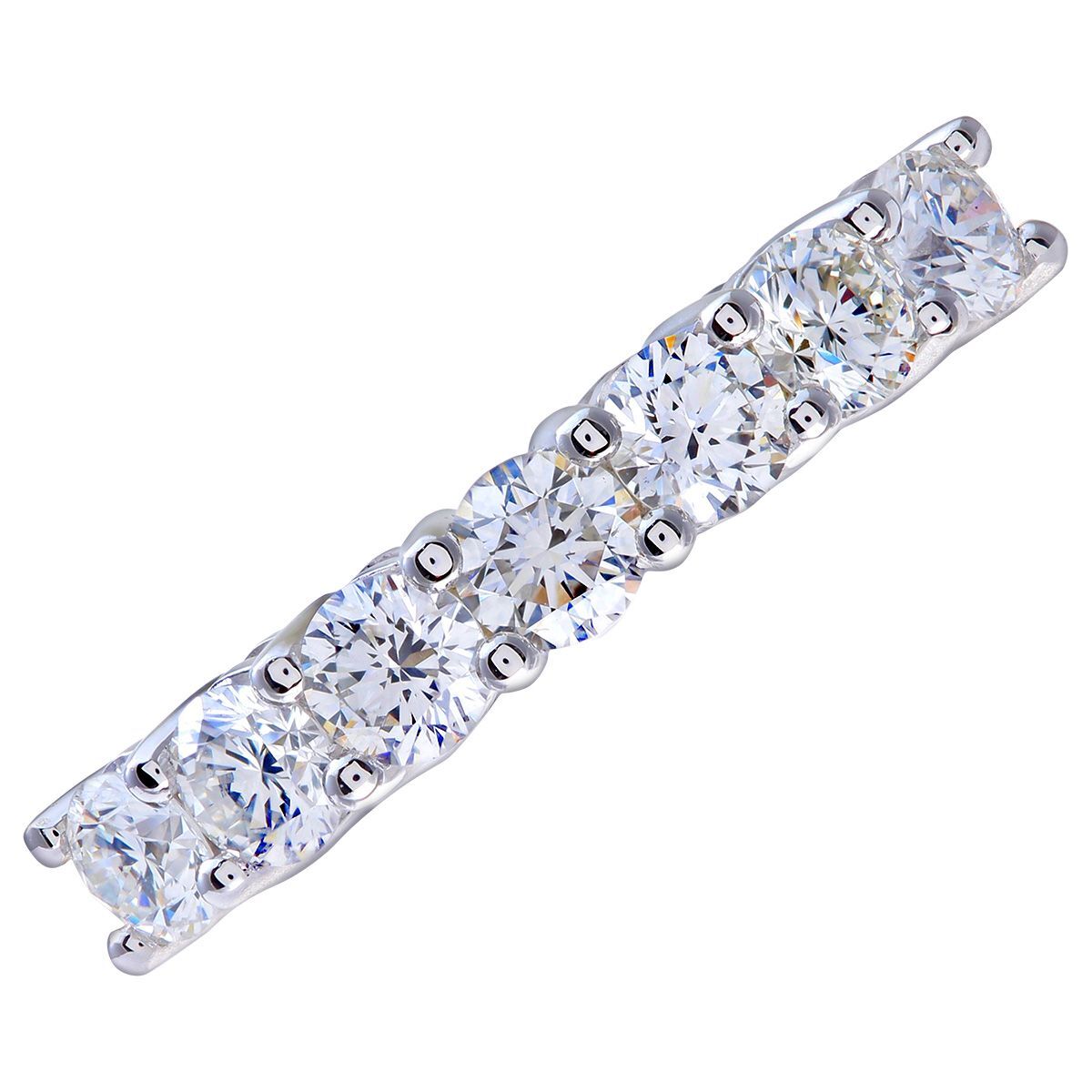 Platinum  1ct Diamond 7 Stone Claw Set Half Eternity Ring 2.5mm - PR0AXL3647PTJPK