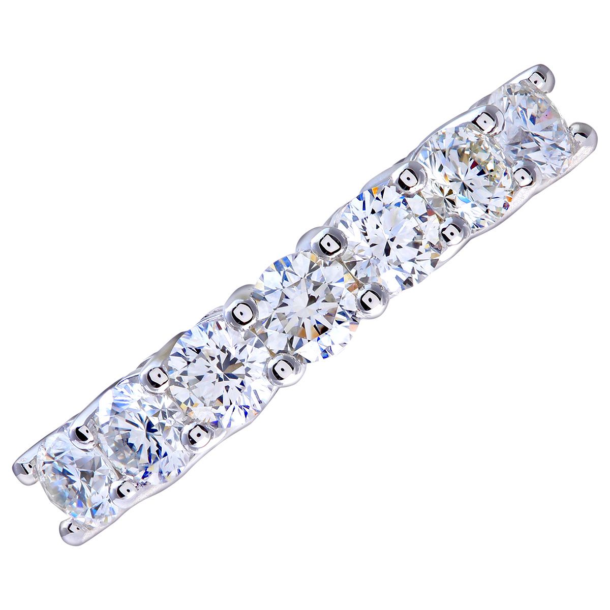 18ct Gold  1ct Diamond 7 Stone Claw Set Half Eternity Ring 2.5mm - PR0AXL3647Y18JPK