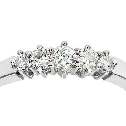 9ct White Gold  1/3ct Diamond Graduated 5 Stone Eternity Ring 2mm - PR0AXL3648W