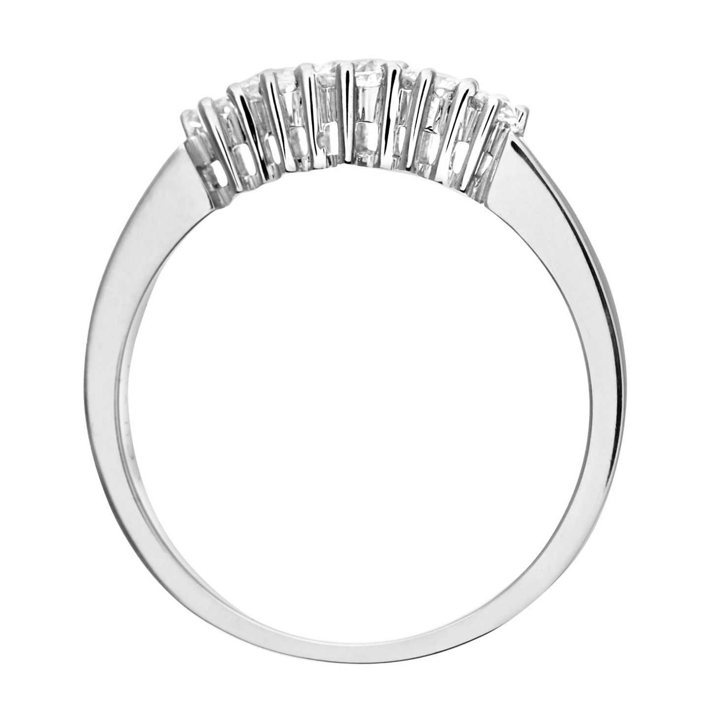 9ct White Gold  1/3ct Diamond Graduated 5 Stone Eternity Ring 2mm - PR0AXL3648W