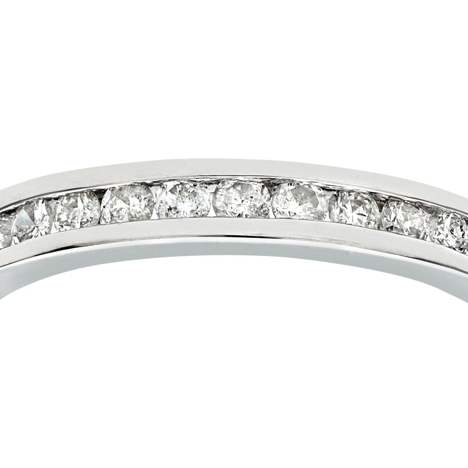 9ct White Gold  1/4ct Diamond 11 Stone Channel Eternity Ring 2mm - PR0AXL3698W