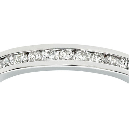 9ct White Gold  1/4ct Diamond 11 Stone Channel Eternity Ring 2mm - PR0AXL3698W