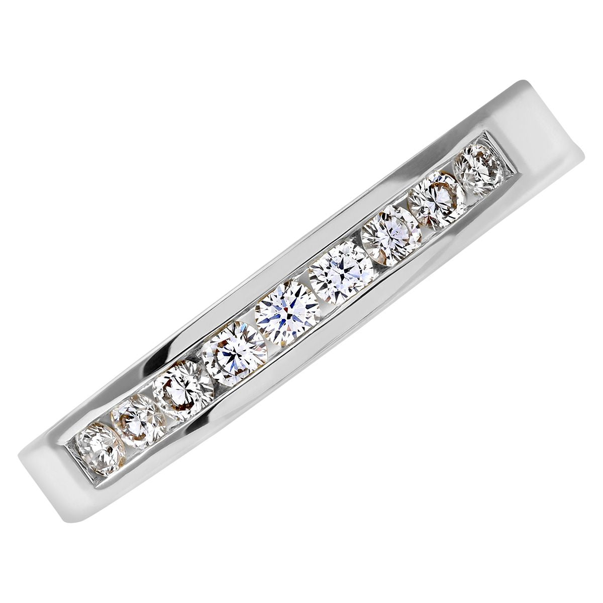 18ct White Gold  1/4ct Diamond 9 Stone Channel Eternity Ring 2.5mm - PR0AXL3699W18JPK