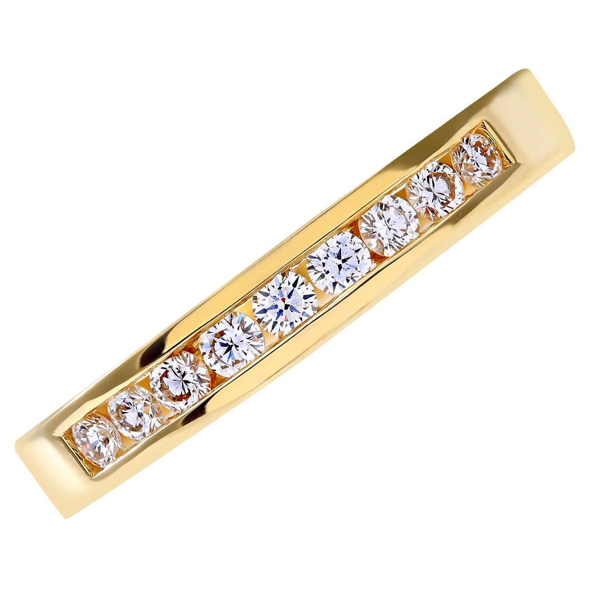 18ct Gold  1/4ct Diamond 9 Stone Channel Set Eternity Ring 2.5mm - PR0AXL3699Y18JPK