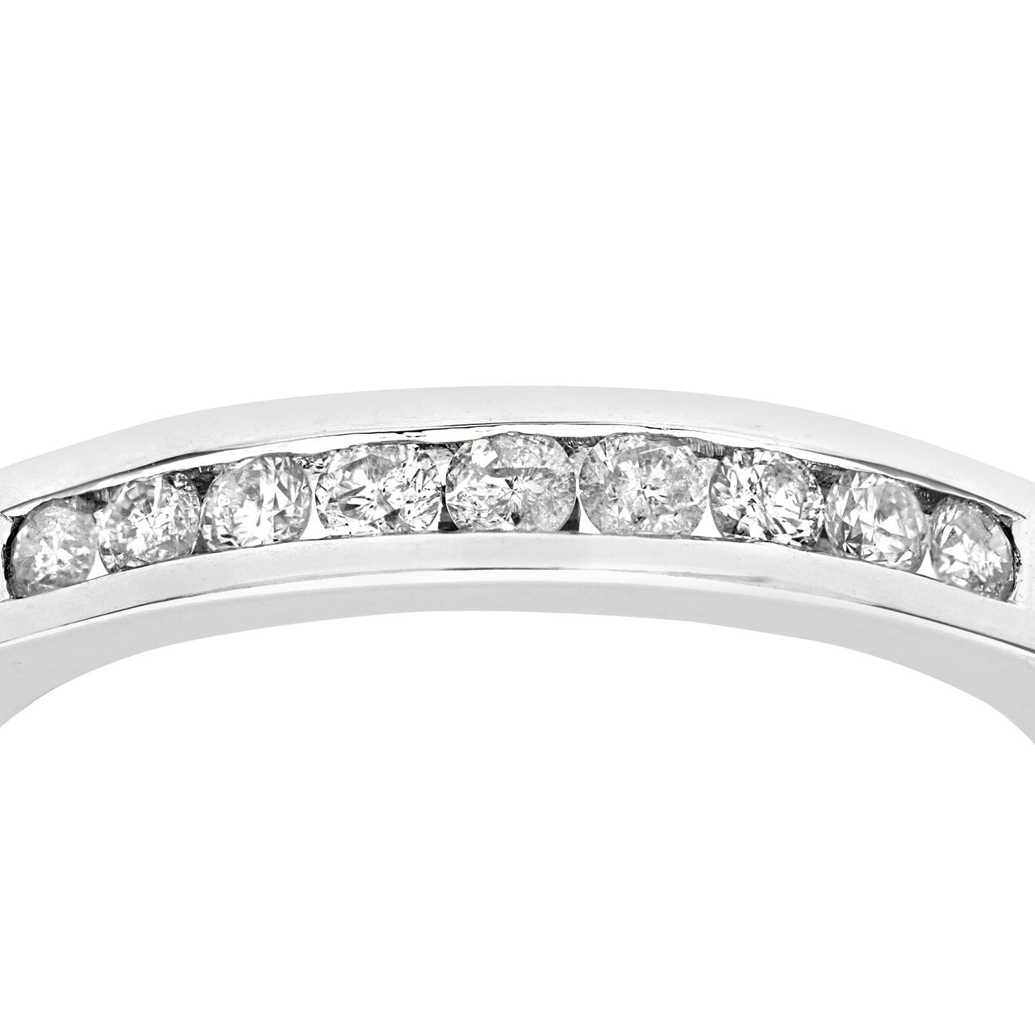 9ct White Gold  1/3ct Diamond 9 Stone Channel Eternity Ring 2.5mm - PR0AXL3700W