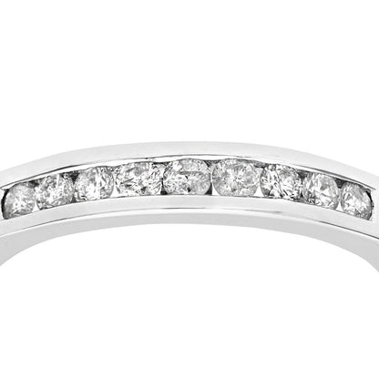 9ct White Gold  1/3ct Diamond 9 Stone Channel Eternity Ring 2.5mm - PR0AXL3700W