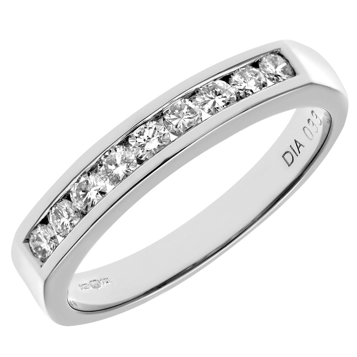 18ct White Gold  1/3ct Diamond 9 Stone Channel Eternity Ring 2.5mm - PR0AXL3700W18JPK