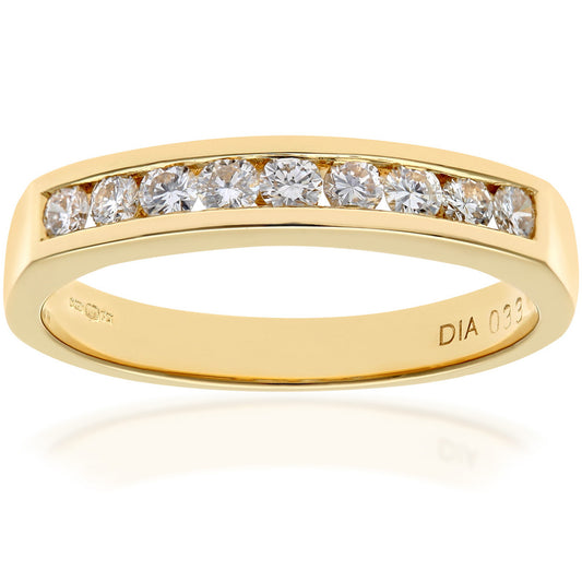18ct Gold  1/3ct Diamond 9 Stone Channel Set Eternity Ring 2.5mm - PR0AXL3700Y18HSI