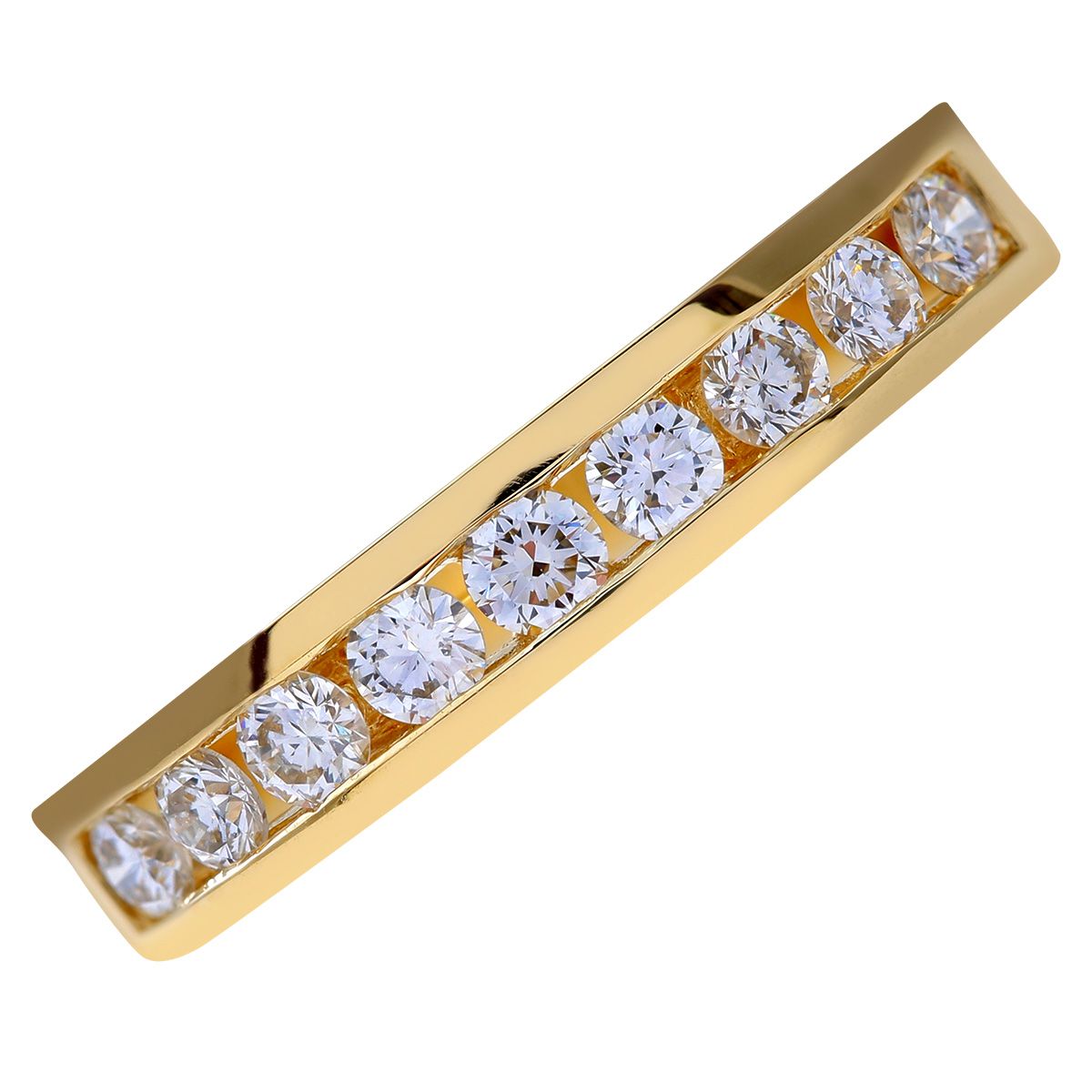 18ct Gold  1/2ct Diamond 9 Stone Channel Set Eternity Ring 3mm - PR0AXL3701Y18JPK