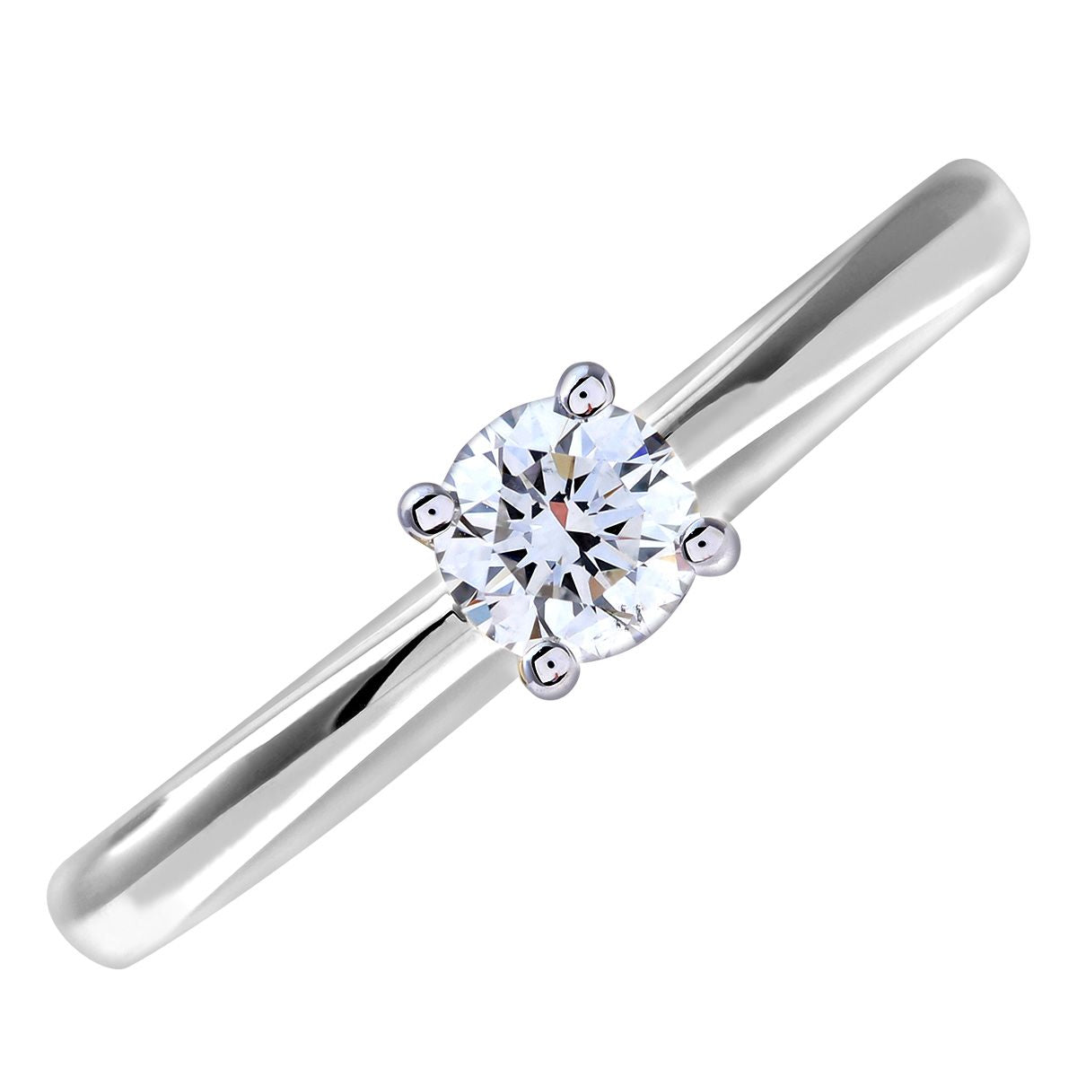 9ct White Gold  1/4ct Diamond 4 Claw Solitaire Engagement Ring - PR0AXL4305W9JPK