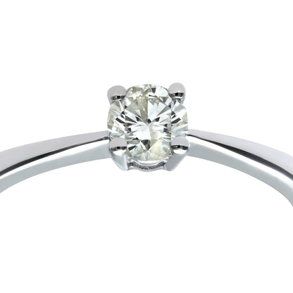 9ct White Gold  1/3ct Diamond 4 Claw Solitaire Engagement Ring - PR0AXL4306W9JPK