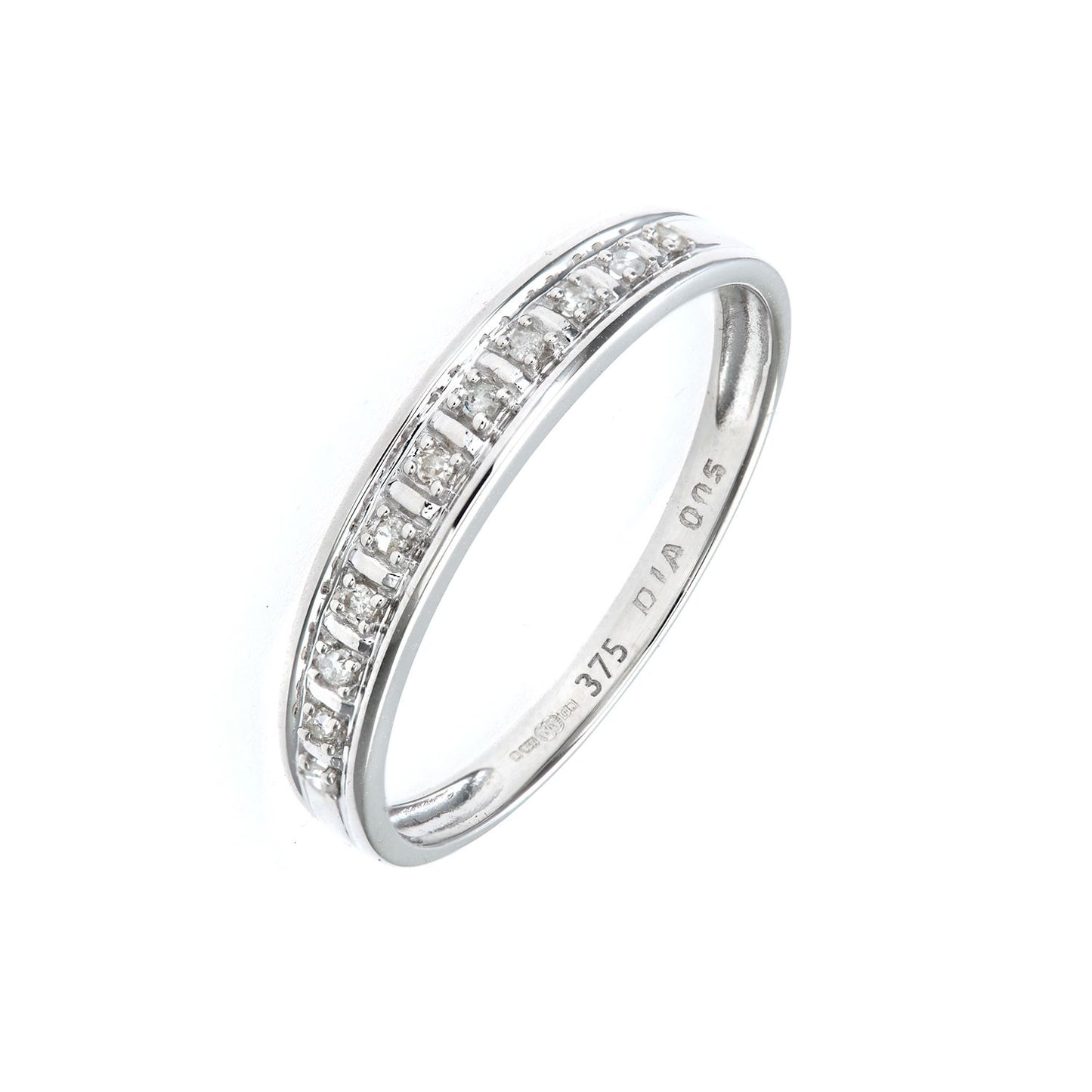 9ct White Gold  Diamond 11 Stone Column Bars Eternity Ring 1.5mm - PR0AXL4668W