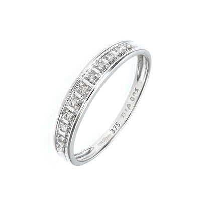 9ct White Gold  Diamond 11 Stone Column Bars Eternity Ring 1.5mm - PR0AXL4668W