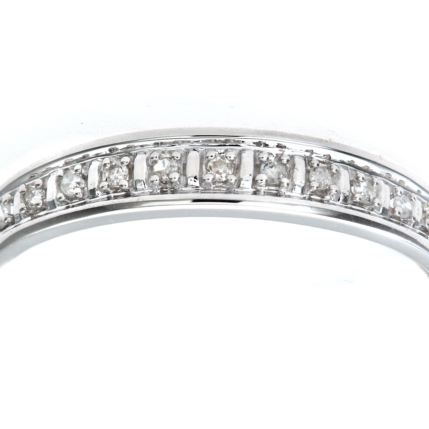 9ct White Gold  Diamond 11 Stone Column Bars Eternity Ring 1.5mm - PR0AXL4668W