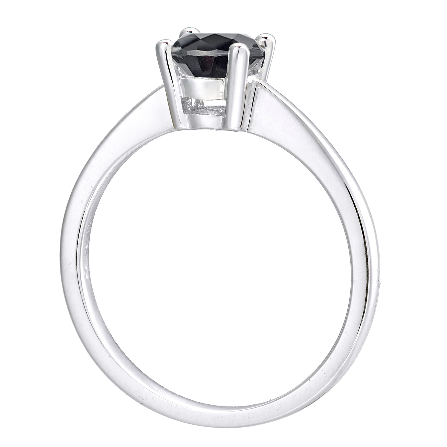 18ct White Gold  1ct Diamond 4 Claw Solitaire Engagement Ring - PR0AXL4689W18BLK