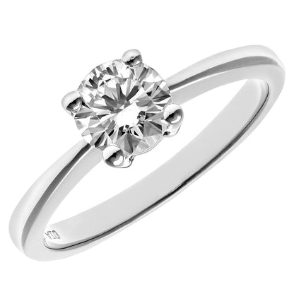 18ct White Gold  3/4ct Diamond 4 Claw Solitaire Engagement Ring - PR0AXL4689W18HSI