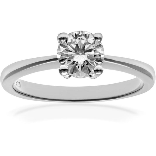 18ct White Gold  3/4ct Diamond 4 Claw Solitaire Engagement Ring - PR0AXL4689W18HSI