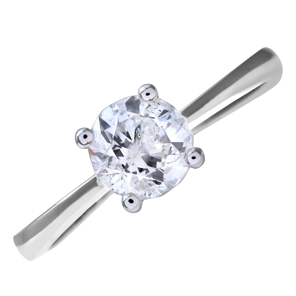 Platinum  Round 1ct Diamond 4 Claw Solitaire Engagement Ring - PR0AXL4690PTHSI