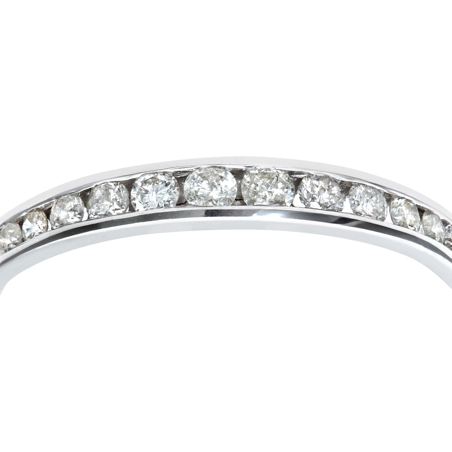 9ct White Gold  1/4ct Diamond Dozen Stone Channel Eternity Ring - PR0AXL4775W