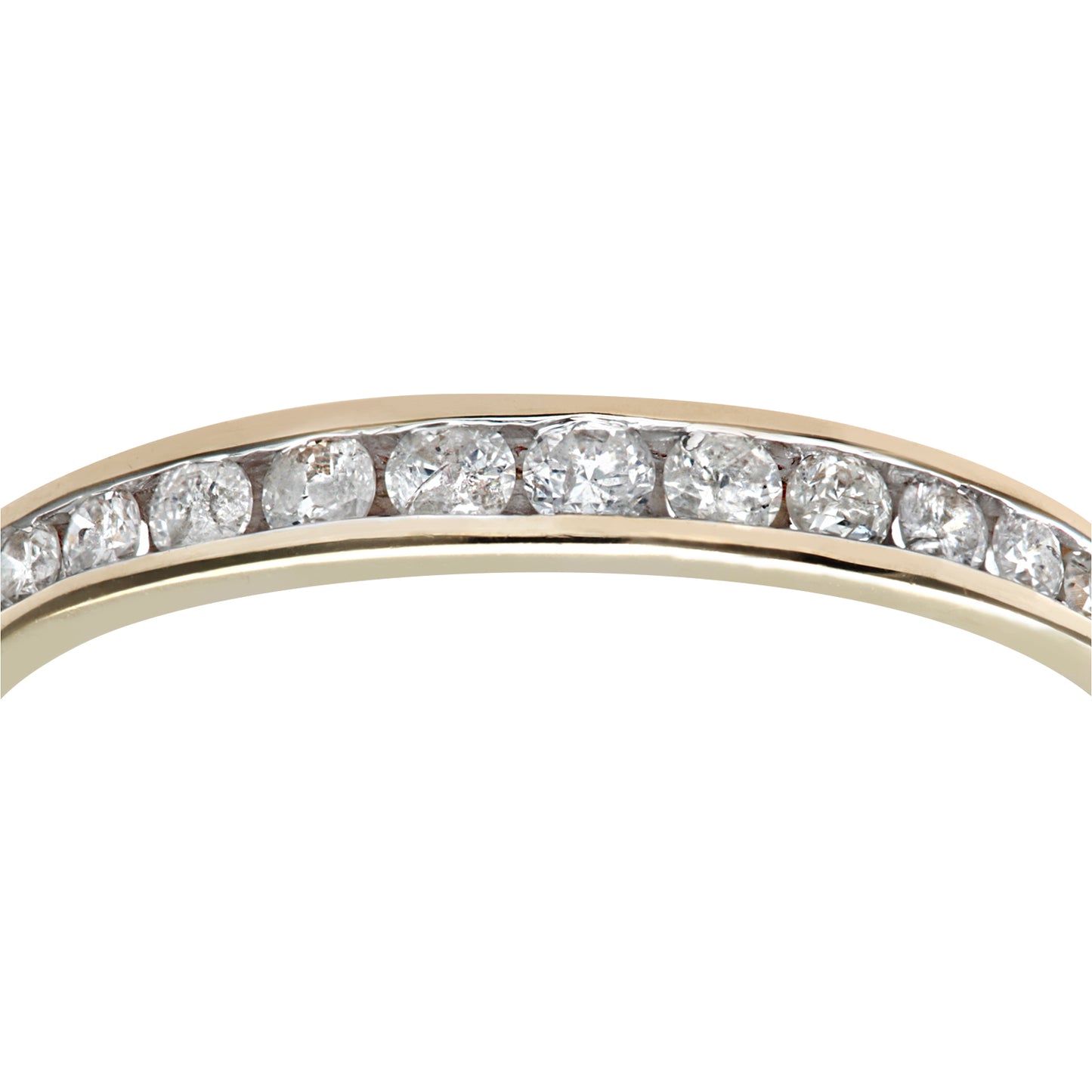 9ct Gold  1/4ct Diamond Dozen Stone Channel Eternity Ring 1.5mm - PR0AXL4775Y