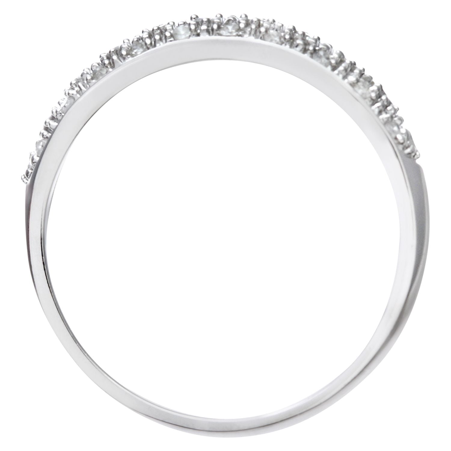 9ct White Gold  Diamond Scattered 3 Row Beaded Eternity Ring 3mm - PR0AXL4827W