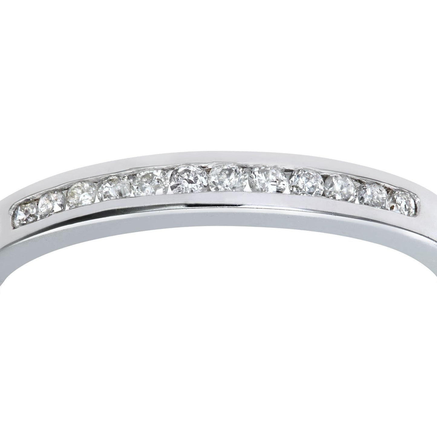 9ct White Gold  Diamond Dozen Stone Channel Set Eternity Ring 2mm - PR0AXL4828W