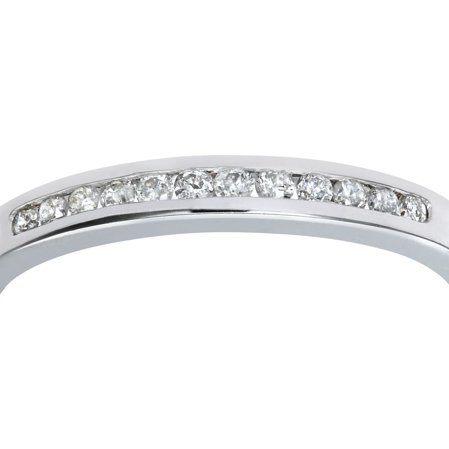 9ct White Gold  Diamond Dozen Stone Channel Set Eternity Ring 2mm - PR0AXL4828W