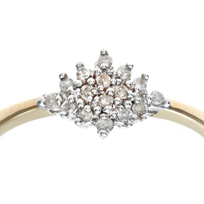 9ct Gold  Round 10pts Diamond Tiered Rhombus Cluster Ring - PR0AXL5085Y