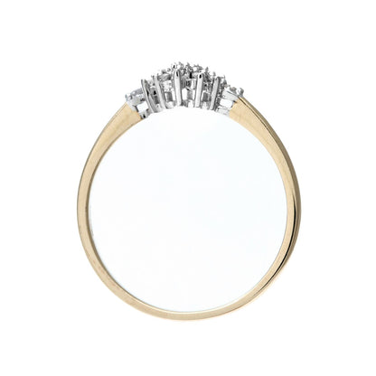 9ct Gold  Round 10pts Diamond Tiered Rhombus Cluster Ring - PR0AXL5085Y