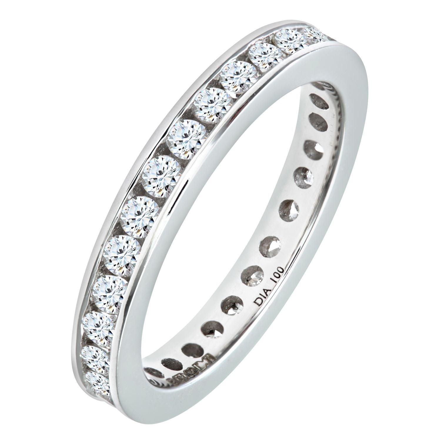 18ct White Gold  1ct Diamond Channel Set Full Eternity Ring 3mm - PR0AXL511618KW