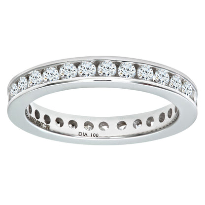 18ct White Gold  1ct Diamond Channel Set Full Eternity Ring 3mm - PR0AXL511618KW
