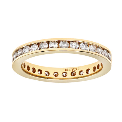 18ct Gold  Round 1ct Diamond Channel Set Full Eternity Ring 3mm - PR0AXL511618KY