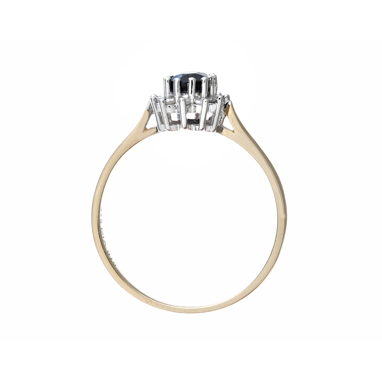 9ct Gold  Diamond Oval Sapphire Classic Royal Oval Cluster Ring - PR0AXL5244YSA