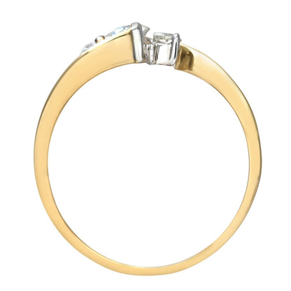9ct Gold  1/3ct Diamond Curved Crossover Graduated Trilogy Ring - PR0AXL5257Y