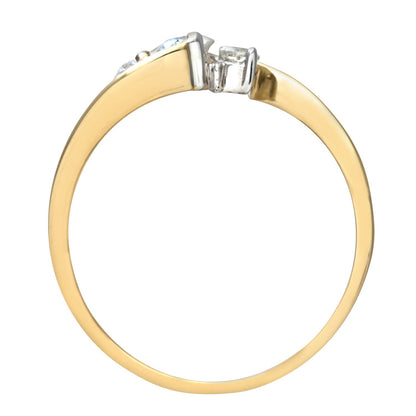 9ct Gold  1/3ct Diamond Curved Crossover Graduated Trilogy Ring - PR0AXL5257Y