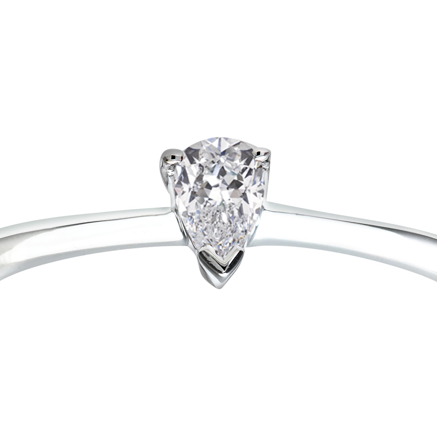 9ct White Gold  Pear 15pts Diamond Rain Drop Engagement Ring - PR0AXL5469W