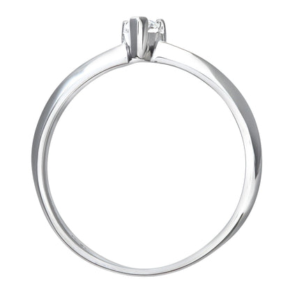 9ct White Gold  Pear 15pts Diamond Rain Drop Engagement Ring - PR0AXL5469W