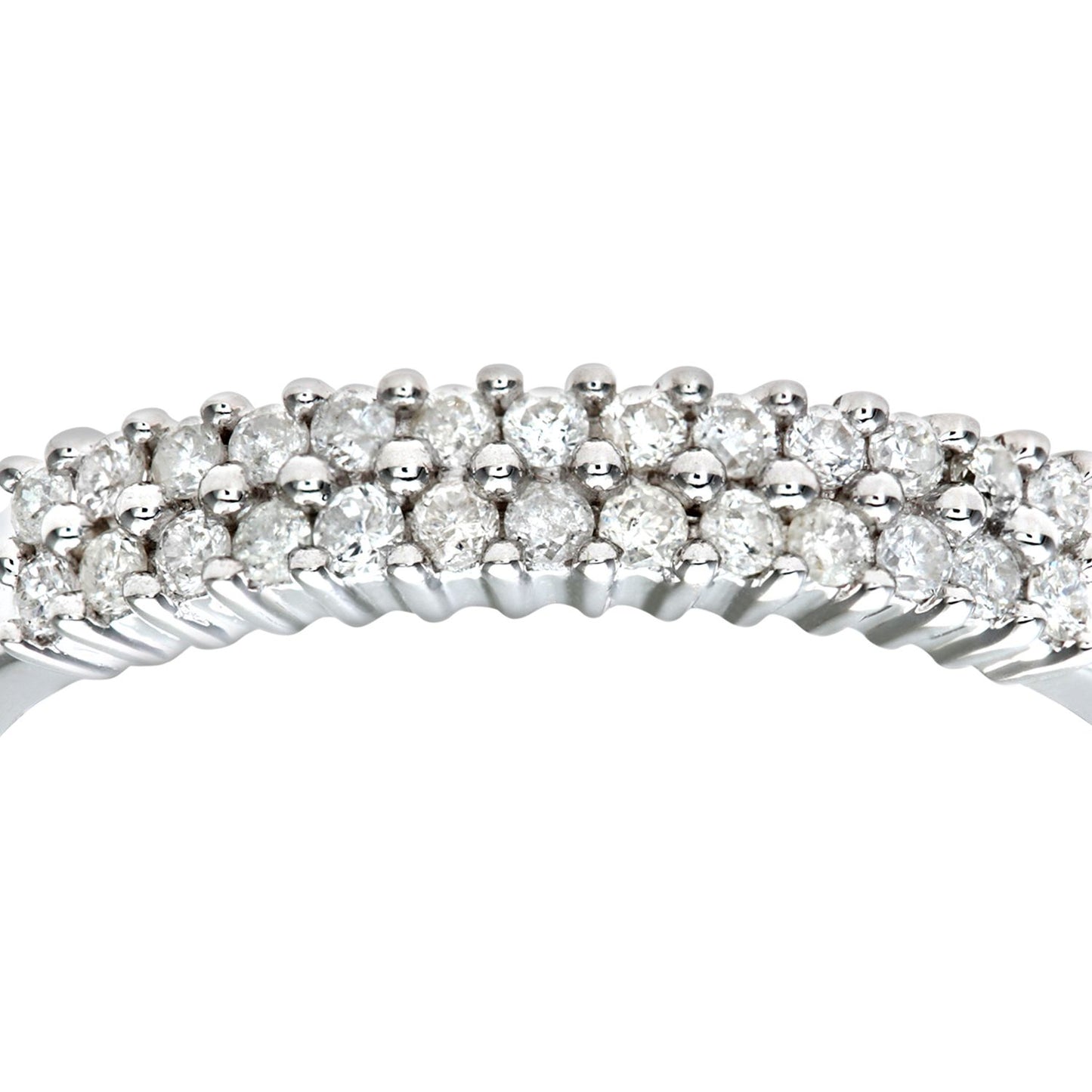 9ct White Gold  1/4ct Diamond 26 Stone 2 Row Eternity Ring 2.5mm - PR0AXL5493W