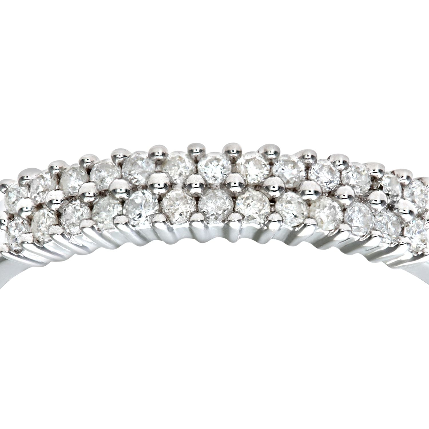 9ct White Gold  1/4ct Diamond 26 Stone 2 Row Eternity Ring 2.5mm - PR0AXL5493W