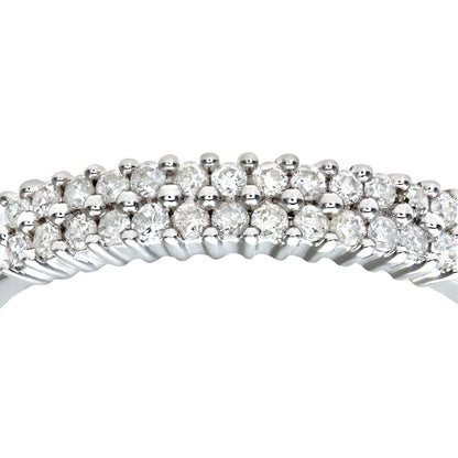 9ct White Gold  1/4ct Diamond 26 Stone 2 Row Eternity Ring 2.5mm - PR0AXL5493W