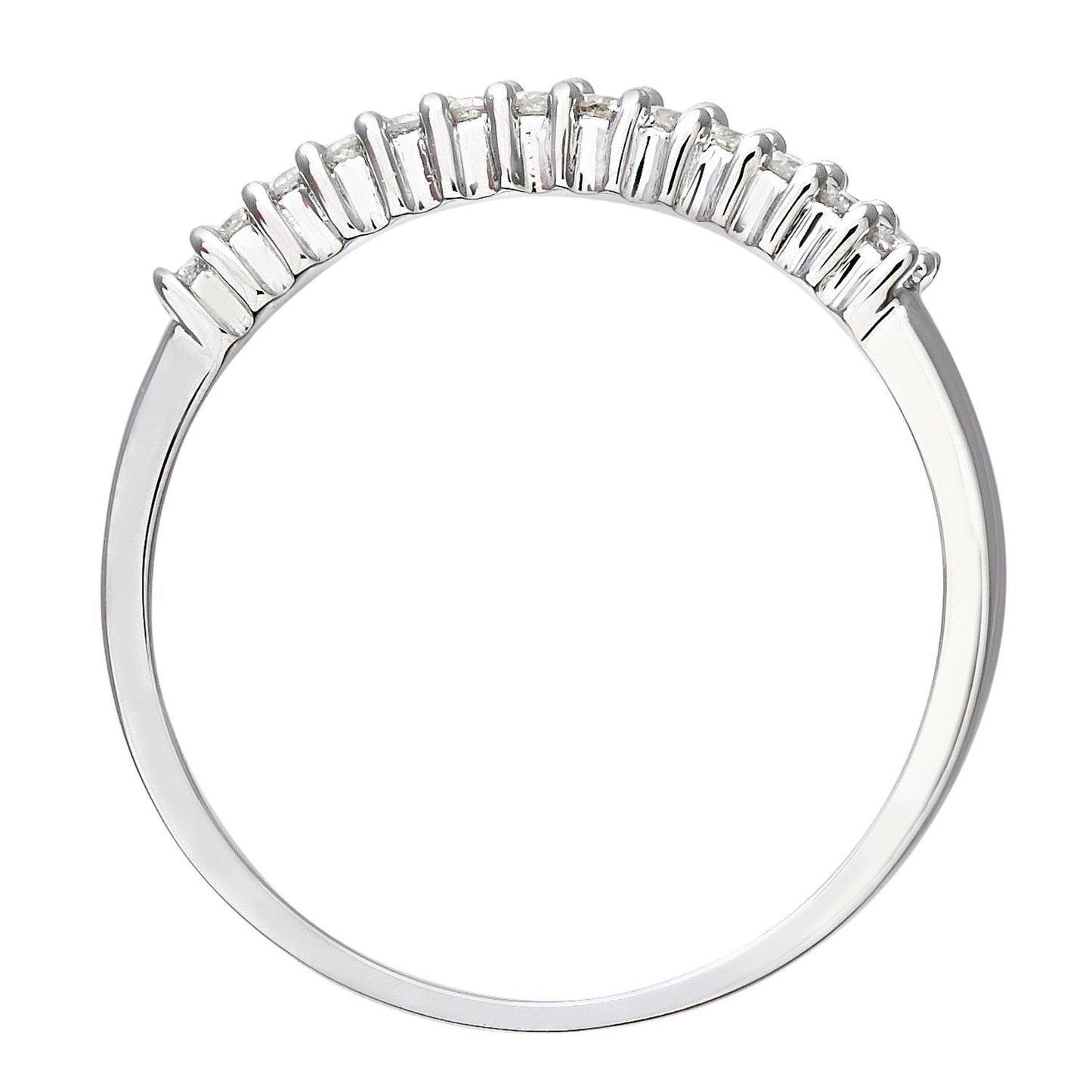 9ct White Gold  1/4ct Diamond 26 Stone 2 Row Eternity Ring 2.5mm - PR0AXL5493W